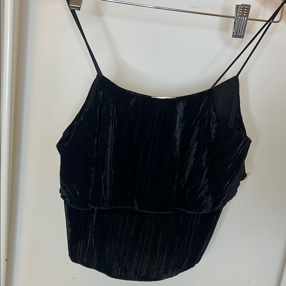 Elegant Black Velvet Women's Top
